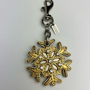 Coach Gold Snowflake Keychain Bag Charm